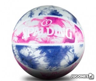 Tie Dye Pink/Blue Sz6 Rubber Basketball