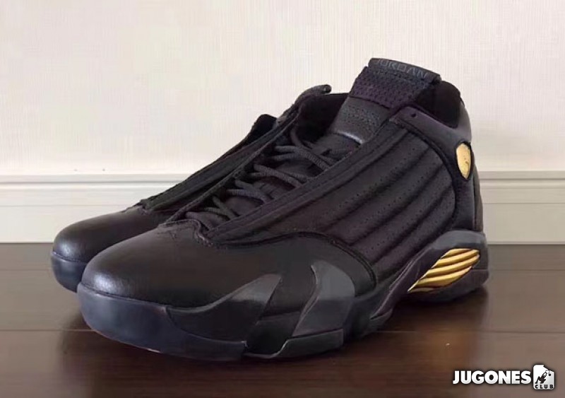 jordan 14 negro con dorado