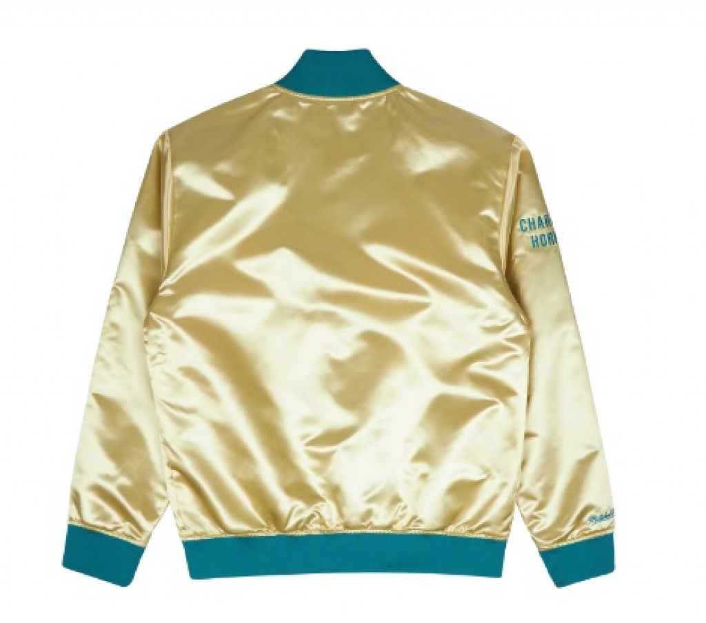 Mitchell & Ness Charlotte Hornets Fashion Lightweight Satin Jacket Light Gold