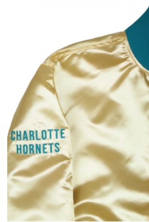 Mitchell & Ness Charlotte Hornets Lightweight Satin Jacket Gold - Teal —  Black Sheep Skate Shop